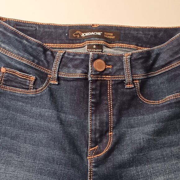 Jordache Jeans Size 6 Super Skinny Mid Rise Dark Wash - Picture 4 of 10